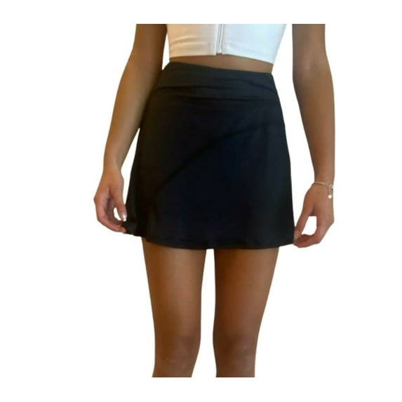 Nine West Active Women Skirt Skort with Hidden Biker Shorts - Black (X-Large)