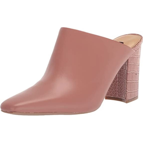 Nine West Ariane New Light Rust Squared Toe Slip On Block Heel Fashion Pumps (New Light Rust, 6.5)