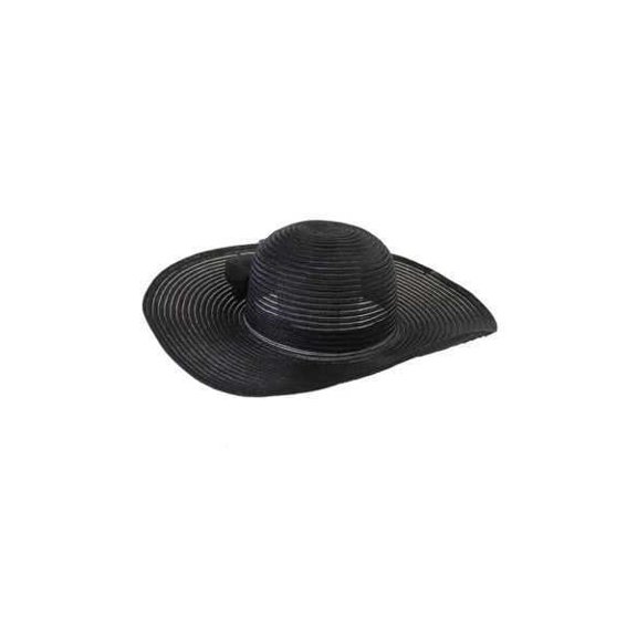 Nine West Black Flower Sheer Metallic Floppy Hat OS