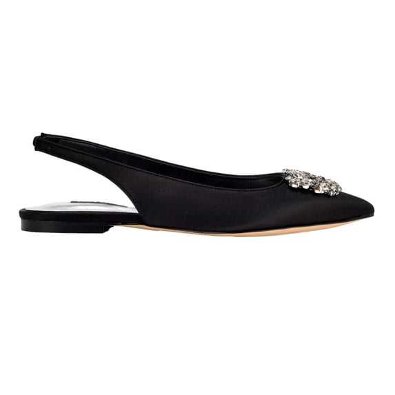 Nine West Blingy 2 Black Satin WNBLINGY2-002 Women's Size 7.5