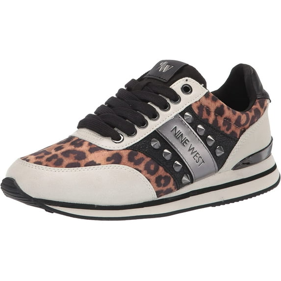 Nine West Bunnie 3 Gunmetal Lace Up Rounded Closed Toe NW Detailed Fashion Sneaker (Gunmetal, 5.5)