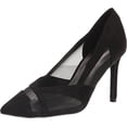 thumbnail image 1 of Nine West Evani Black Stiletto Heel Slip On Pointed Toe Mesh Fashion Pumps (Black, 9), 1 of 6