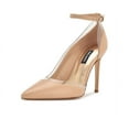 thumbnail image 1 of Nine West Freze Warm Blush Ankle Strap Stiletto Heel Pointy Toe Fashion Pumps (Warm Blush, 12), 1 of 5