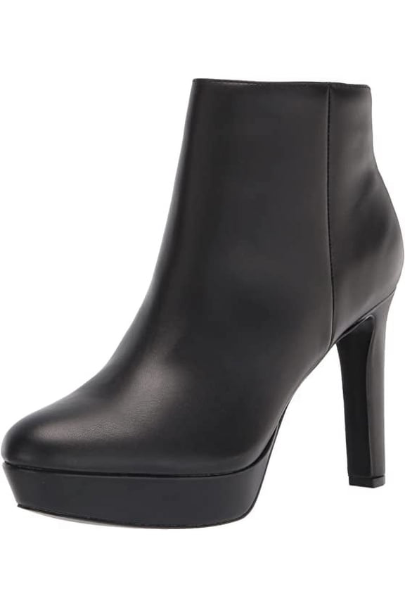 Glow Up3 Black2 Almond Toe Stiletto Heel Platform Fashion Ankle Boots (Black, 12)