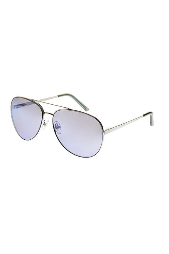 Gray Metal Large Aviator Sunglasses