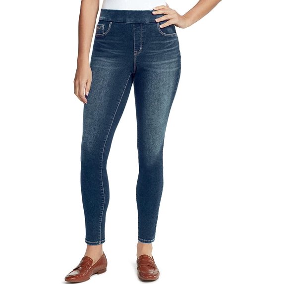 NINE WEST Women's Heidi Pull-On Skinny Pants Rinse 4