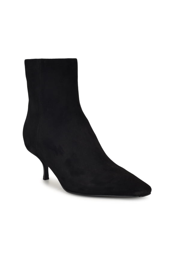 Hermena Boots Womens US 8M Black Suede Kitten Heel Ankle Dress Bootie