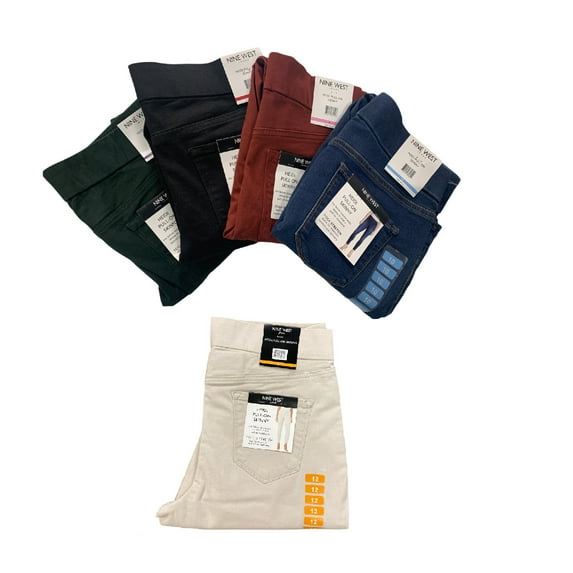 Nine West Jeans, Heidi Pull-On Skinny Pants - Yoga Stretch Denim (Pine Jungle, 6)