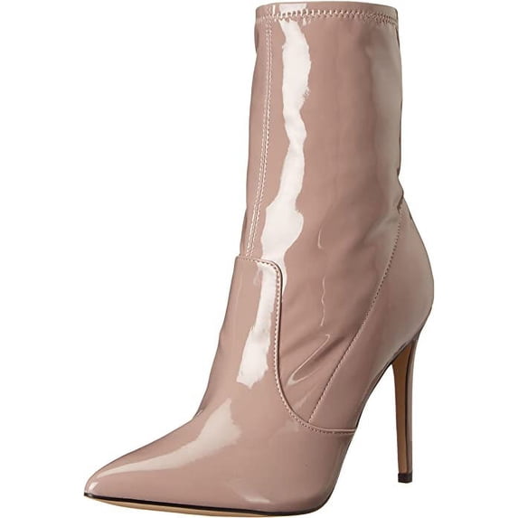 Nine West Jody3 Pink680 Mauve Patent Stiletto Heel Pointy Toe Pull On Ankle Boot (Pink Mauve Patent, 12)
