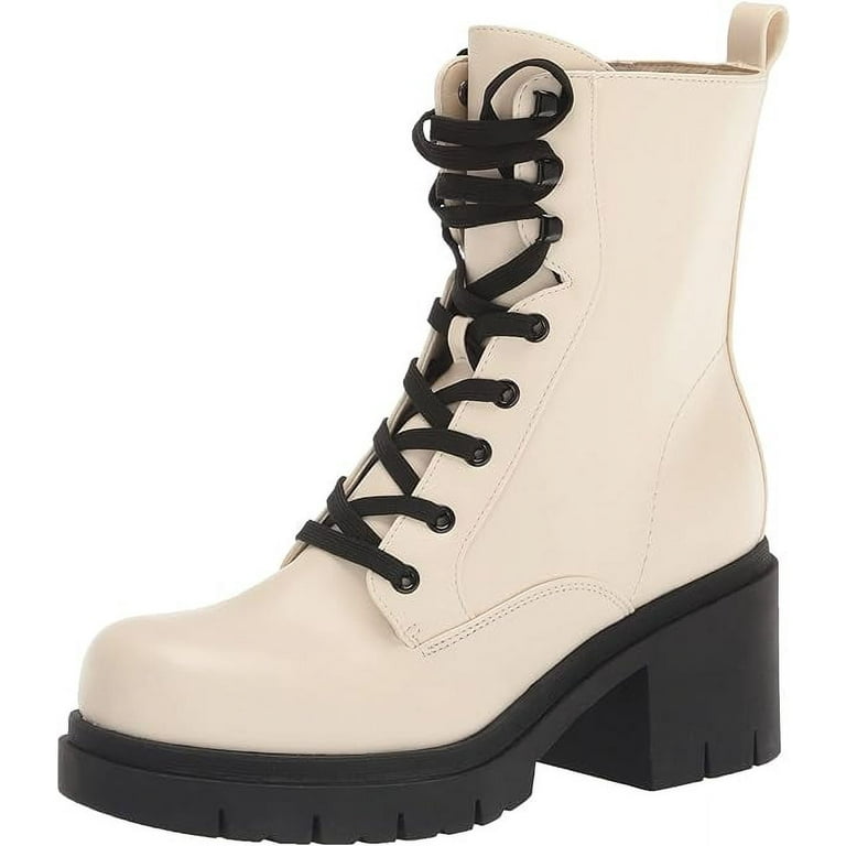 Cream combat boots sale