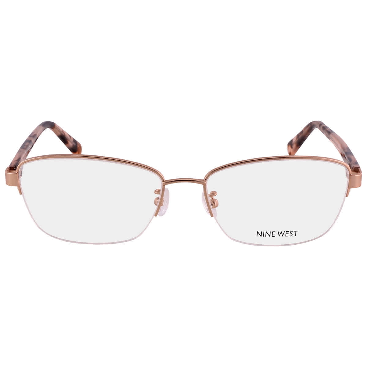 Nine West Ladies Rose Gold Tone Rectangular Eyeglass Frames