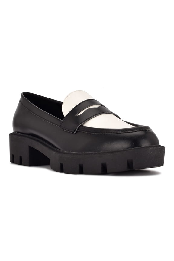 Maibel Women's Slip-On Loafers Color: Black White Size: 9