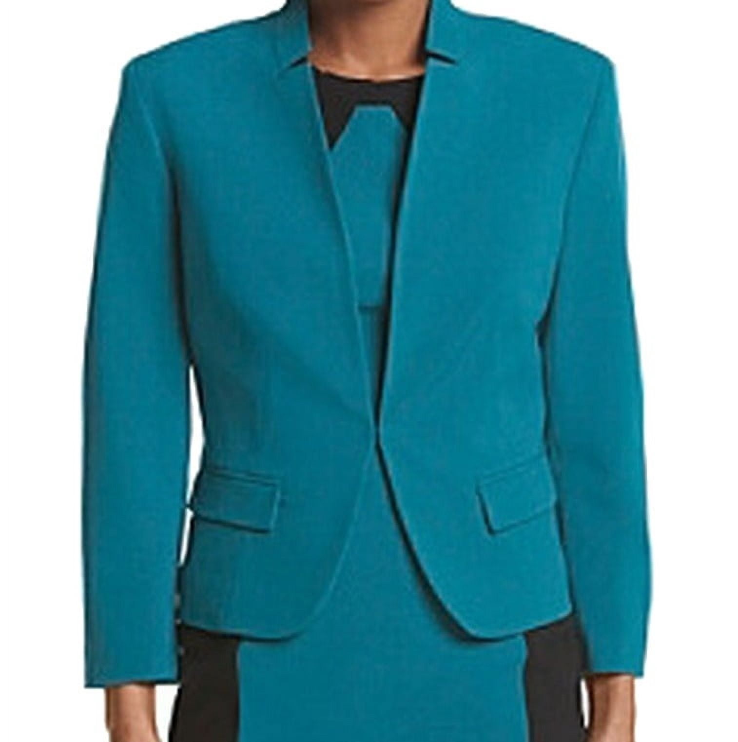 Nine West NEW Blue Jade Women's Size 4 One-Button Shawl Collar Jacket ...