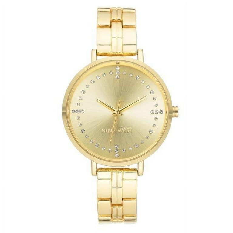 Nine West NW-2368CHGP Women Wrist Watch with Gold Dial