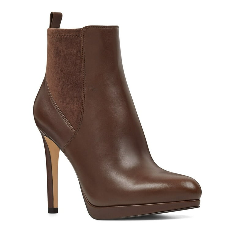 Nine West Quillin Women s Ankle Boots Dark Brown Leather Walmart