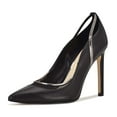 thumbnail image 1 of Nine West Twila Black Leather Slip On Pointed Close Toe Sky High Stiletto Pumps (Black Leather, 8), 1 of 5