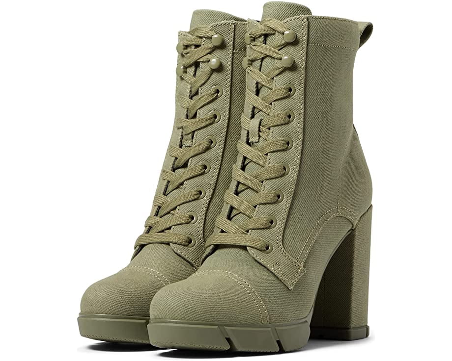 Nine West Vega7 Teal Lace Up Textile Round Toe Block Heel Ankle Boots Walmart
