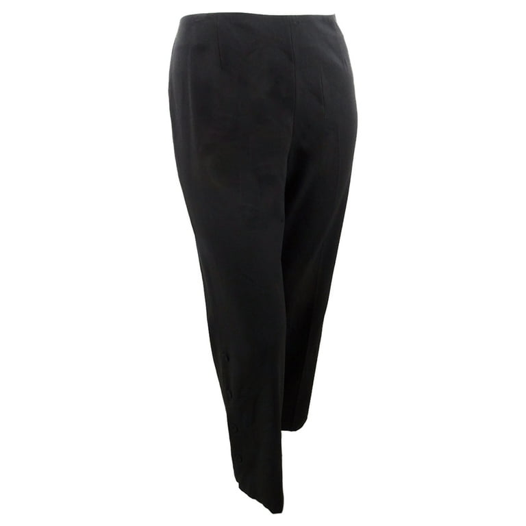 Nine West Women's Button-Detail Wide-Leg Pants (4, Black Nine West Women's Button-Detail Wide-Leg Pants (4, Black