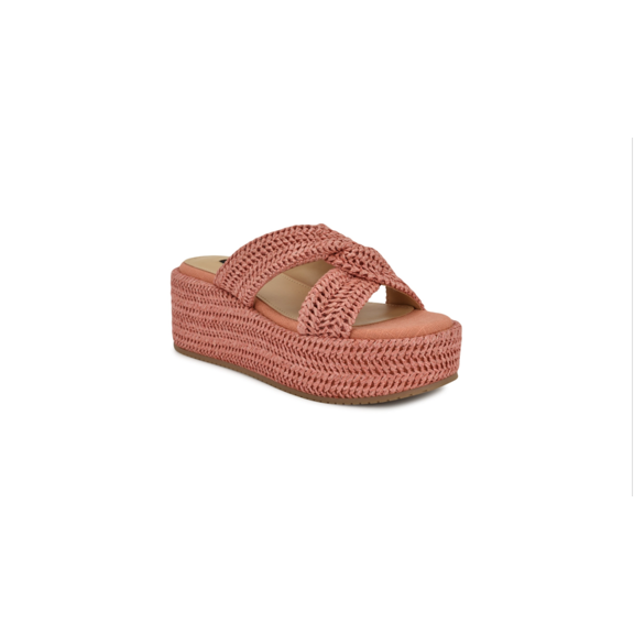 Nine West Women's Cerry Woven Platform Wedge Sandals 7 M