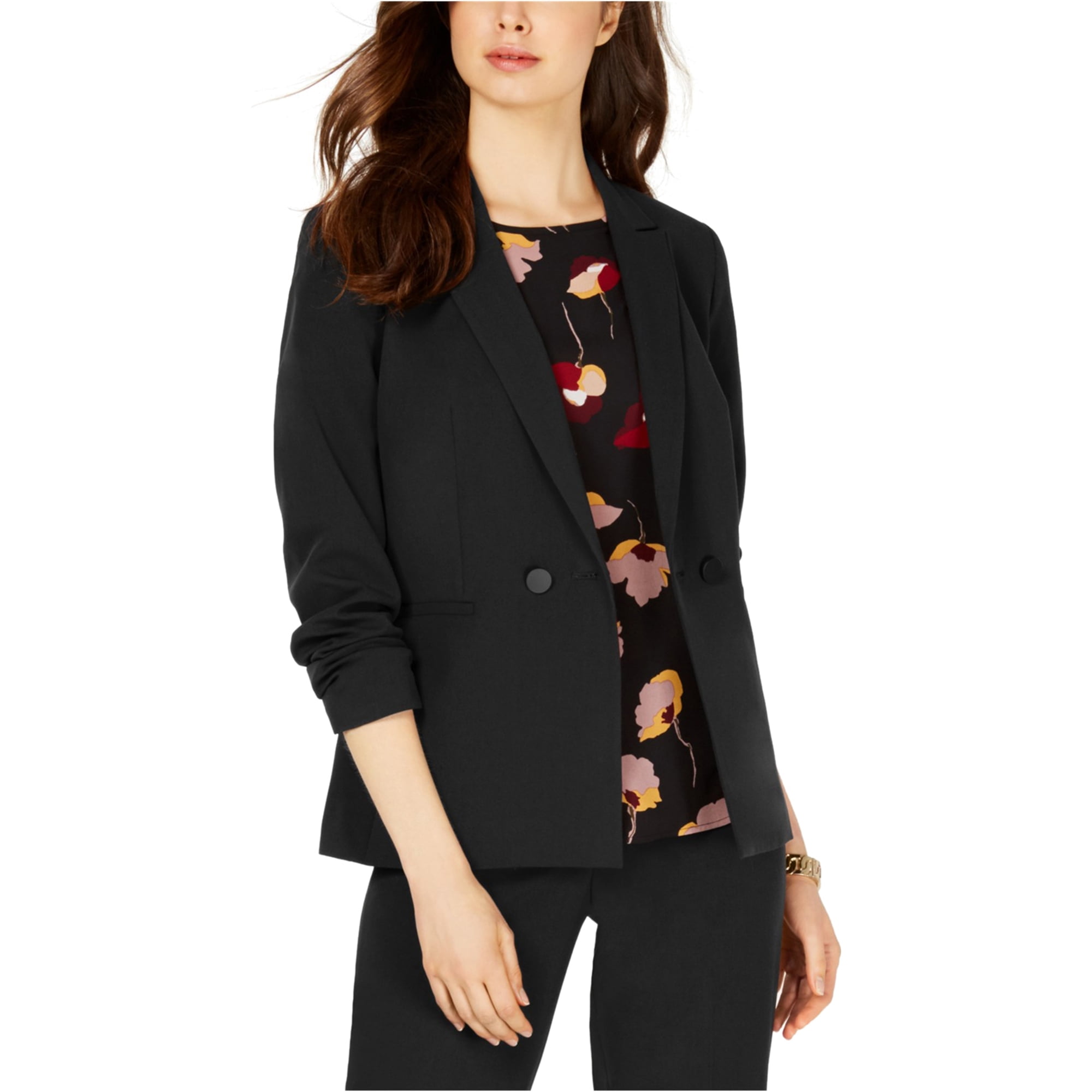 Women's Double-Breasted Blazer (8, Black)
