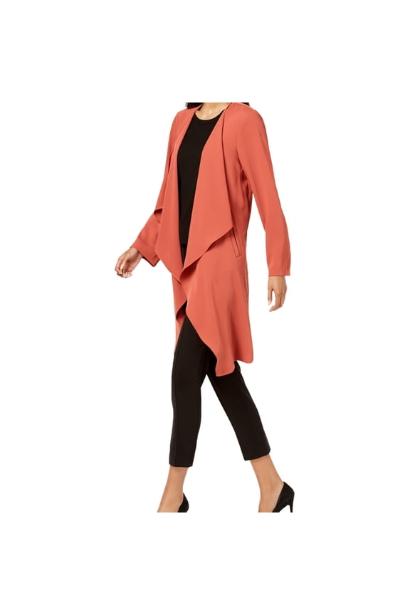 Women's Draped Open-Front Topper Jacket (XS, Cinnamon)