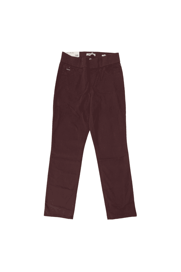 Women's Heidi Pull On Elastic Waist Stretch Twill Straight Leg Pant (Wine Tasting, 4)