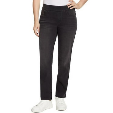 Nine West Women's Heidi Pull On Stretch Denim Elastic Waist Straight Leg Pant (Jay, 12)