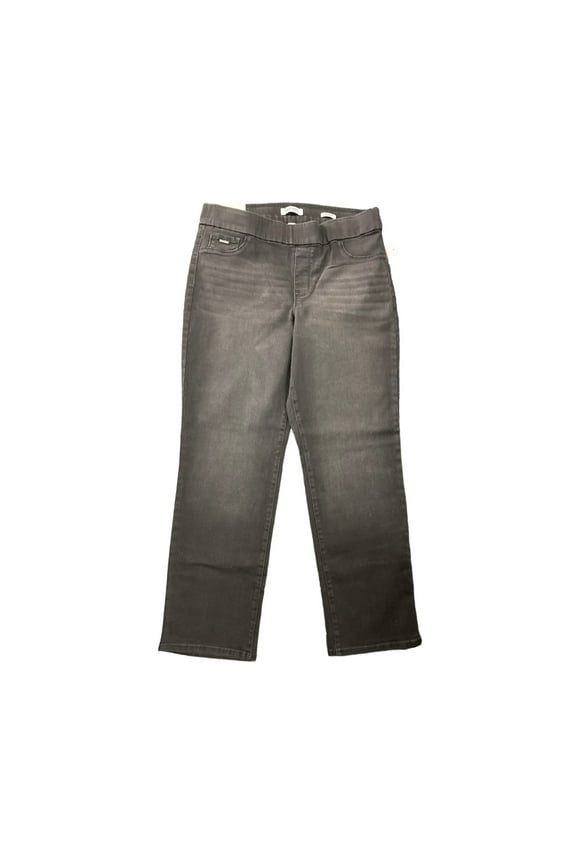 Women's Heidi Pull On Stretch Denim Elastic Waist Straight Leg Pant (Jay, 16)