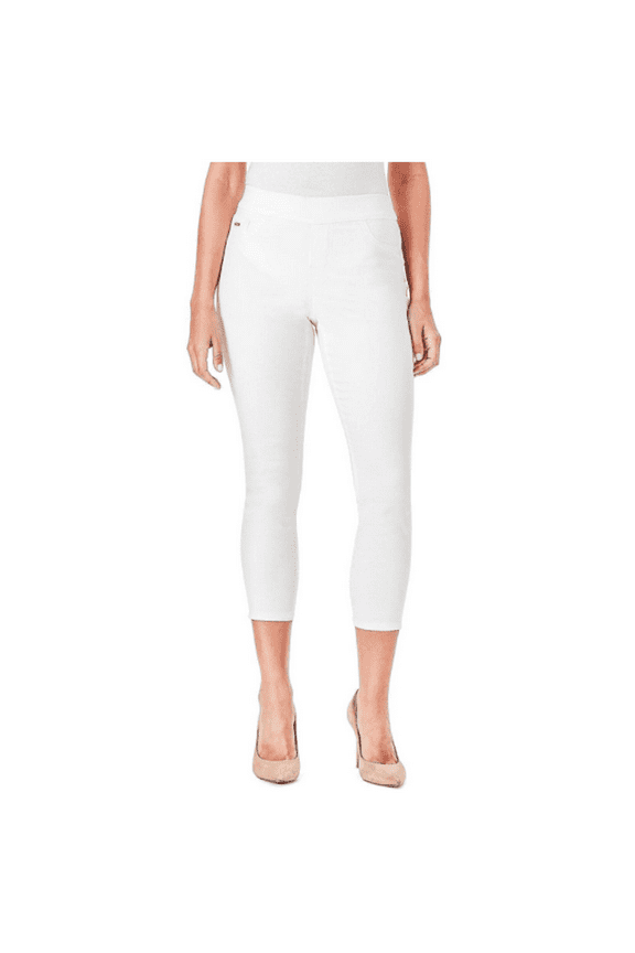 Women's Heidi Pull-On Yoga Stretch Crop Jeggings (White, 14)
