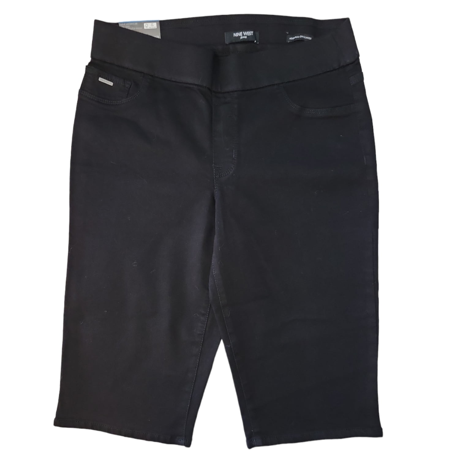 Nine West Women's Heidi PullOn Yoga Stretch Skinny Fit Skimmer Short, 60533012248 (Black, 10