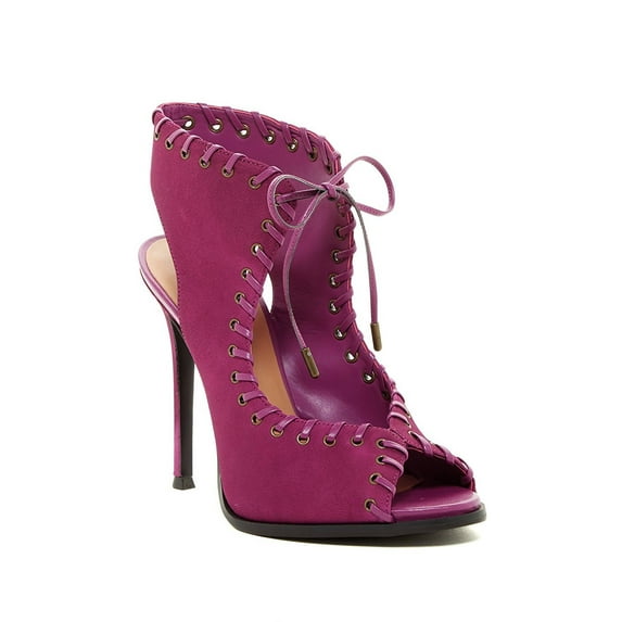 Nine West Women's Hotstuff Leather Heeled Sandal 5.5 BM US, Purple