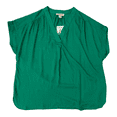 thumbnail image 1 of Nine West Women's Lightweight Relaxed Fit Woven Popover V-Neck Top (Blarney Green, M), 1 of 2
