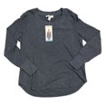 thumbnail image 1 of Nine West Women's Long Sleeve Rib Neck Pullover Soft Knit Top (Heather Mood Indigo, L), 1 of 1