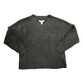 thumbnail image 1 of Nine West Women's Long Sleeve V Neck Ribbed Sweater (Anthracite, XXL), 1 of 2