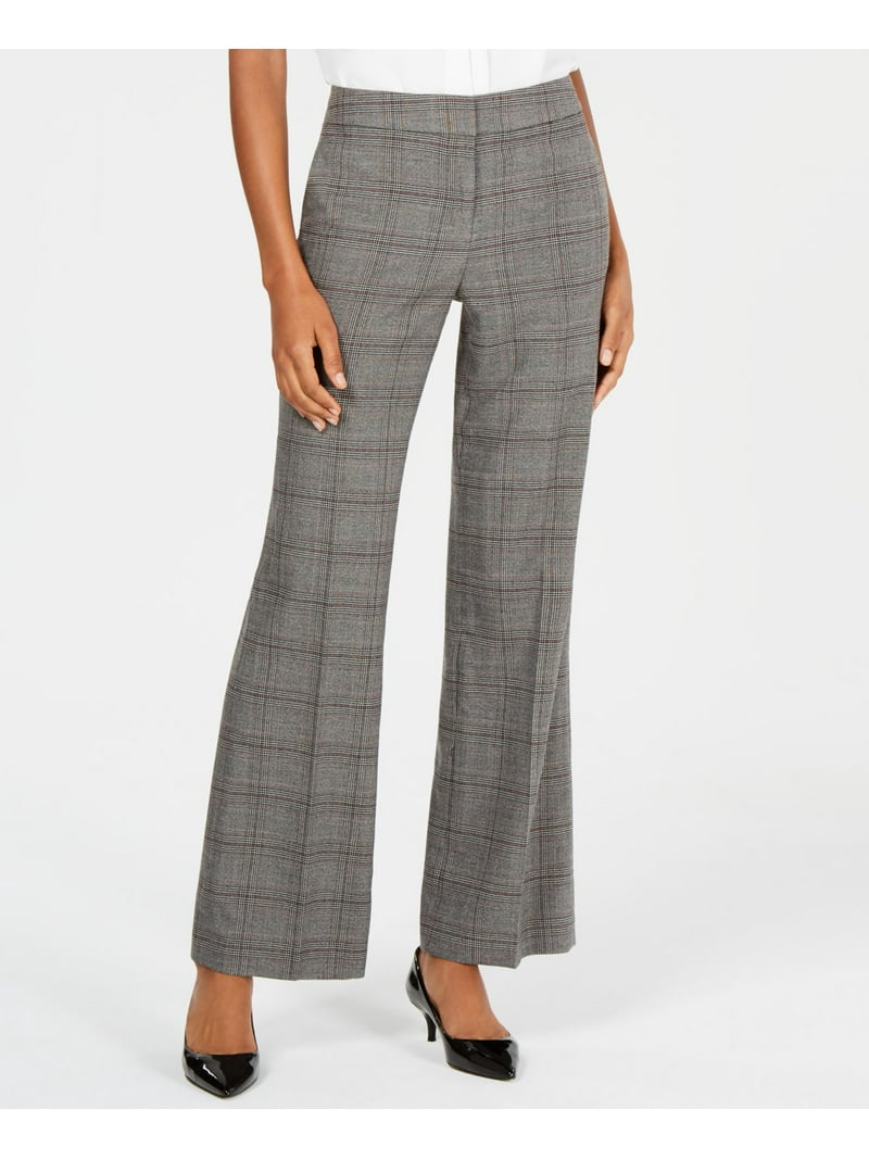 Nine West Women's Regular Size Plaid Wide-Leg Dress Pants (2