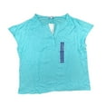 thumbnail image 1 of Nine West Women's Short Cap Sleeve V-Neck Fashion Top (Angel Blue, S), 1 of 2