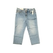 L.E.I. Nine West Women's Stretch Denim Relaxed Leg Chrystie Capri Pants, 23" Inseam (Decille, 6)