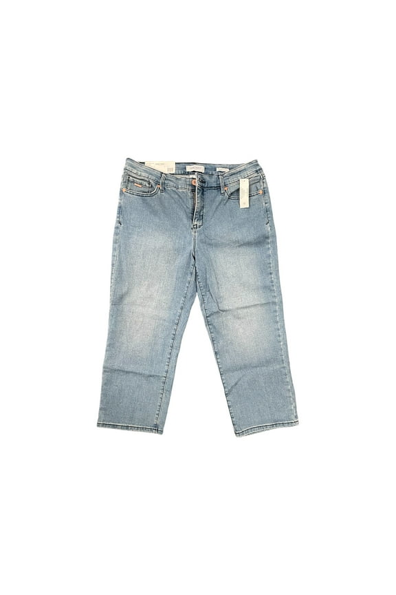 Women's Stretch Denim Relaxed Leg Chrystie Capri Pants, 23" Inseam (Decille, 8)