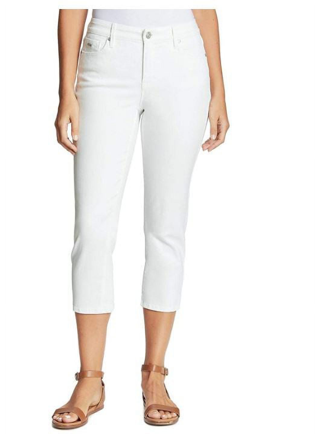 White stretch capri pants top