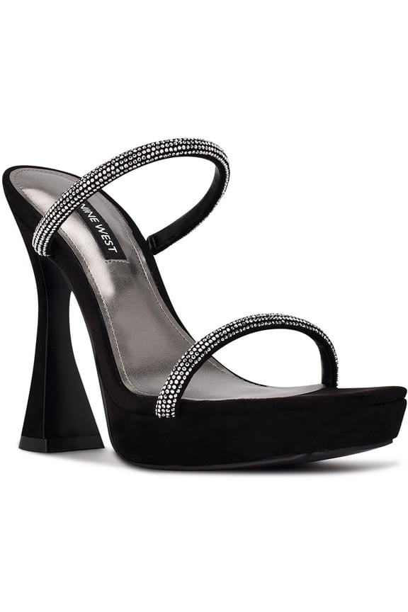 Womens Adine 2 Faux Suede Rhinestone Heels