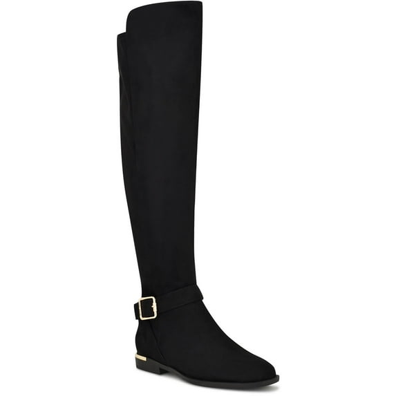 Nine West Womens Andone 2 Faux Suede Almond Toe Over-The-Knee Boots