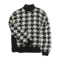 thumbnail image 1 of Nine West Womens Back & Gray Houndstooth Check Pull-Over Sweater Large, 1 of 1