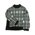 thumbnail image 1 of Nine West Womens Blue & Black Plaid Check Pull-Over Sweater Large, 1 of 1