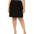 thumbnail image 1 of Nine West Womens Button Front Pencil Skirt, Black, Plus Size, 24W, 1 of 2