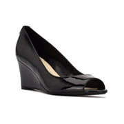 Nine West Womens Cape 9x9 Leather Peep Toe Wedge Heels