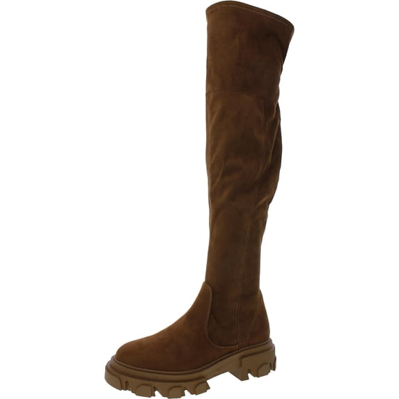 Nine West Womens Cellie Zipper Faux Suede Over-The-Knee Boots