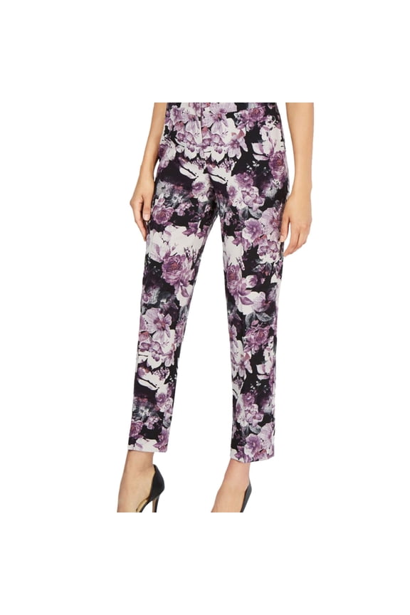 Womens Crepe Casual Trouser Pants, Purple, 12