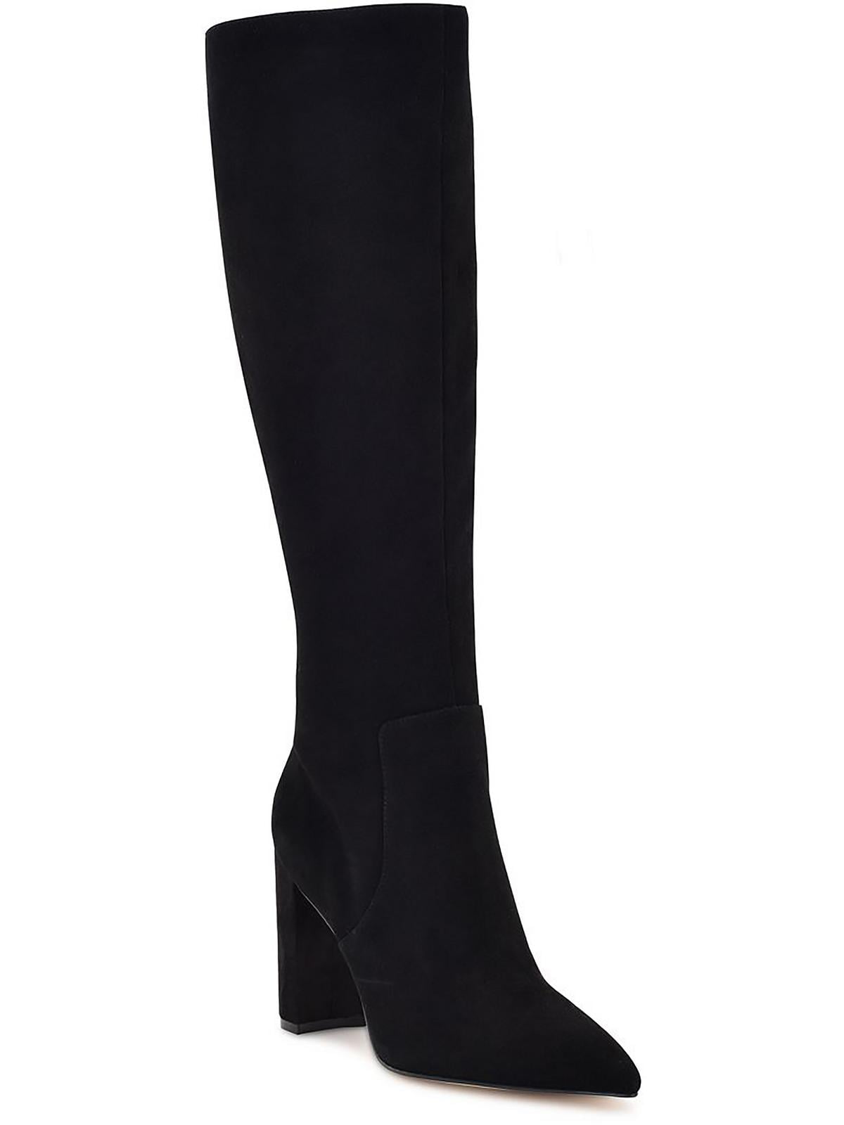 Nine West Womens Danee Leather Pointed Toe Knee-High Boots