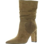 Nine West Womens Denner 2 Microsuede Covered Heel Mid-Calf Boots