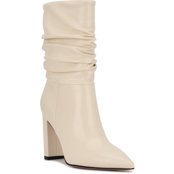 Nine West Womens Denner 3 Faux Leather Embossed Ankle Boots